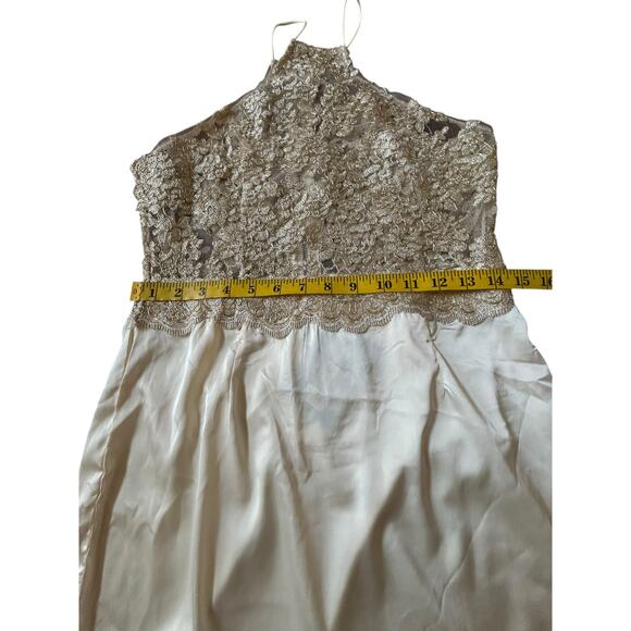 NWT Hello Molly Champagne Satin and Lace Halter Cocktail Dress - Size 12 - Picture 8 of 15
